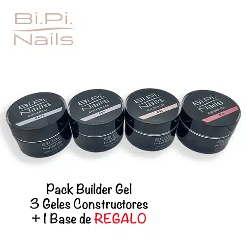 Bi.Pi. Nails, Pack Builder Gel, 3 Geles de Color + 1 Base de REGALO