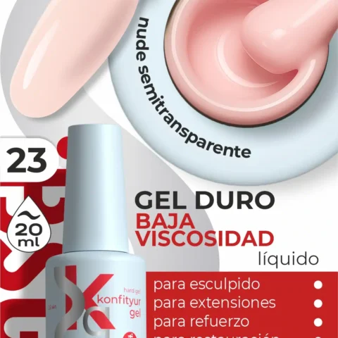 Gel duro BSG Konfithur baja viscosidad en frasco #23, 20 ml