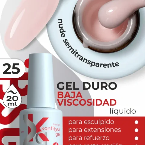 Gel duro BSG Konfithur baja viscosidad en frasco #25, 20 ml
