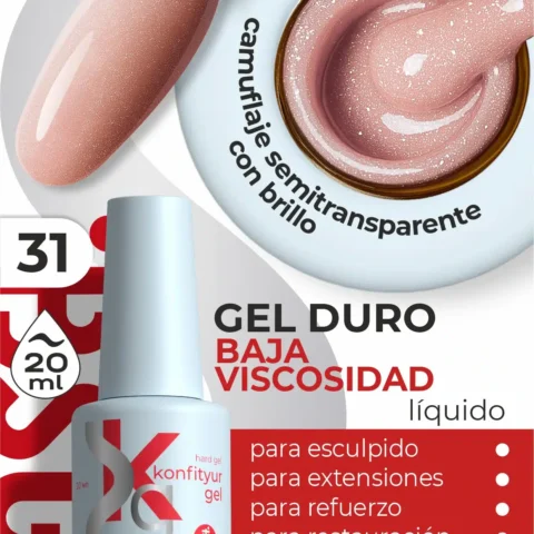 Gel duro BSG Konfithur baja viscosidad en frasco #31, 20 ml
