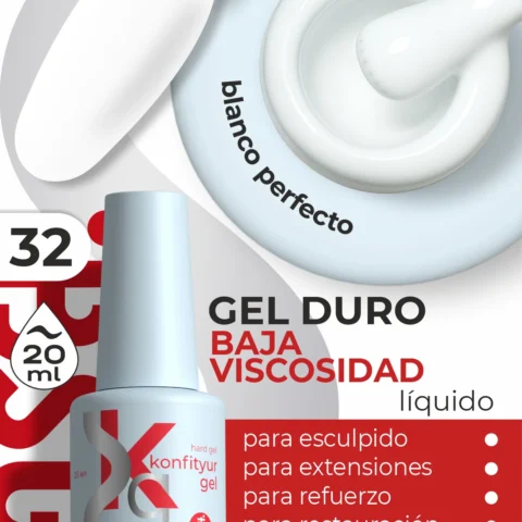 Gel duro BSG Konfithur baja viscosidad en frasco #32, 20 ml