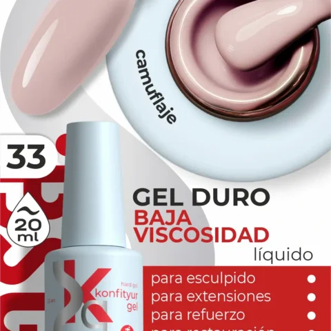 Gel duro BSG Konfithur baja viscosidad en frasco #33, 20 ml