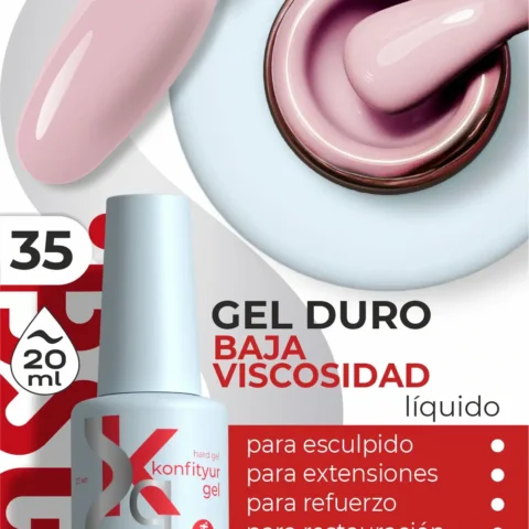 Gel duro BSG Konfithur baja viscosidad en frasco #35, 20 ml