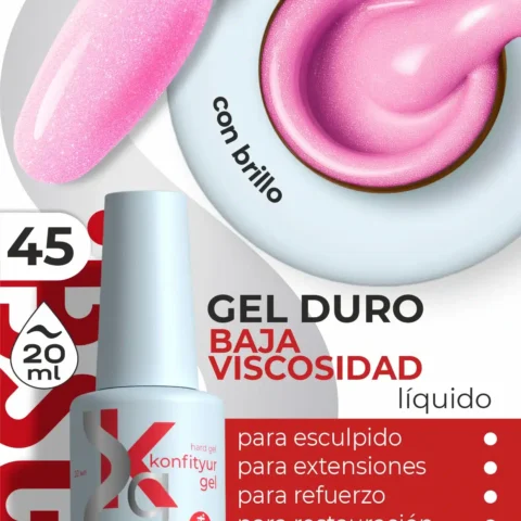 Gel duro BSG Konfithur baja viscosidad en frasco #45, 20 ml