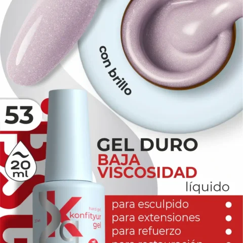 Gel duro BSG Konfithur baja viscosidad en frasco #53, 20 ml