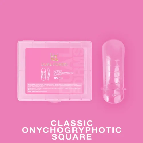 Moldes Dual Nail Forms Classic Onychogryphotic Square, Luna Moon