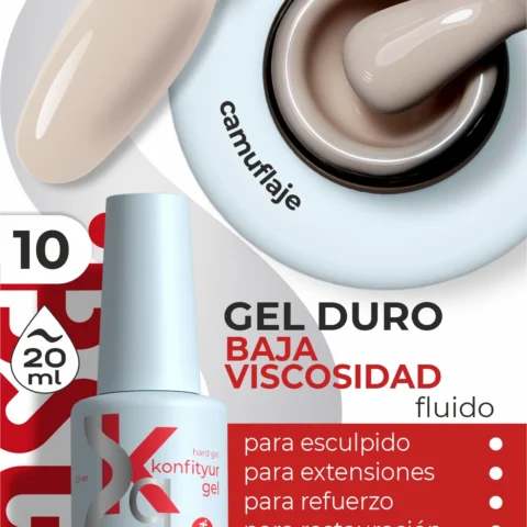 Gel duro BSG Konfithur baja viscosidad en frasco #10, 20 ml
