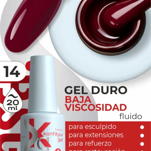 Gel duro BSG Konfithur baja viscosidad en frasco #14, 20 ml