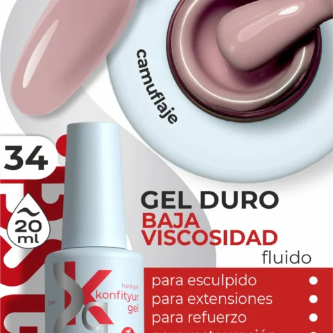 Gel duro BSG Konfithur baja viscosidad en frasco #34, 20 ml