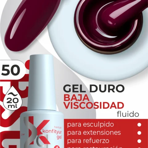 Gel duro BSG Konfithur baja viscosidad en frasco #50, 20 ml