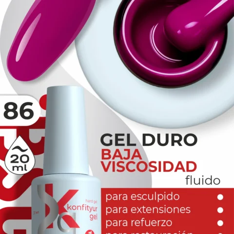 Gel duro BSG Konfithur baja viscosidad en frasco #86, 20 ml