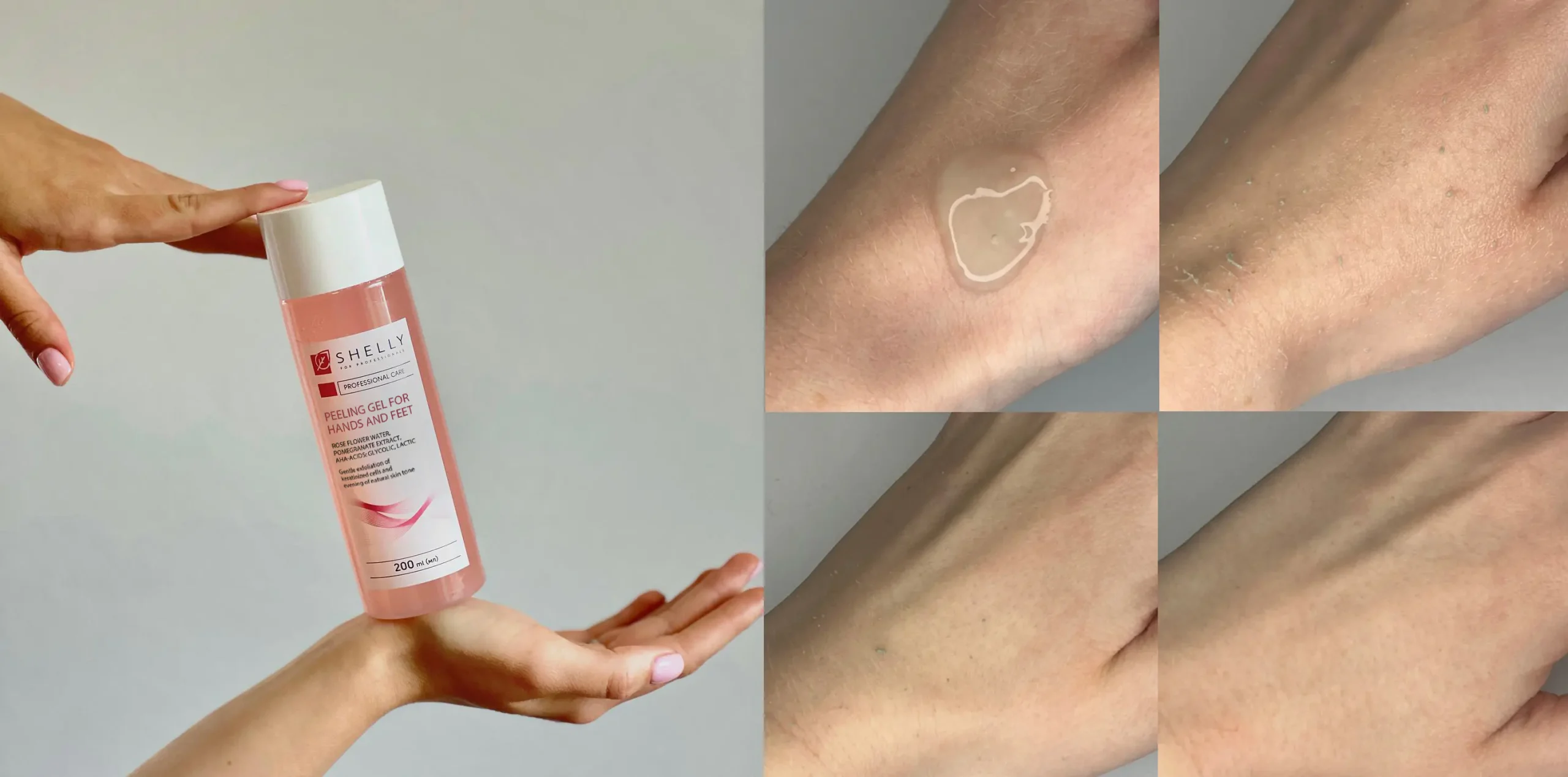 Shelly Peeling roll-off para manos y pies con hidrolato de rosa, extracto de granada y AHA ácidos 200 ml - Imagen 3