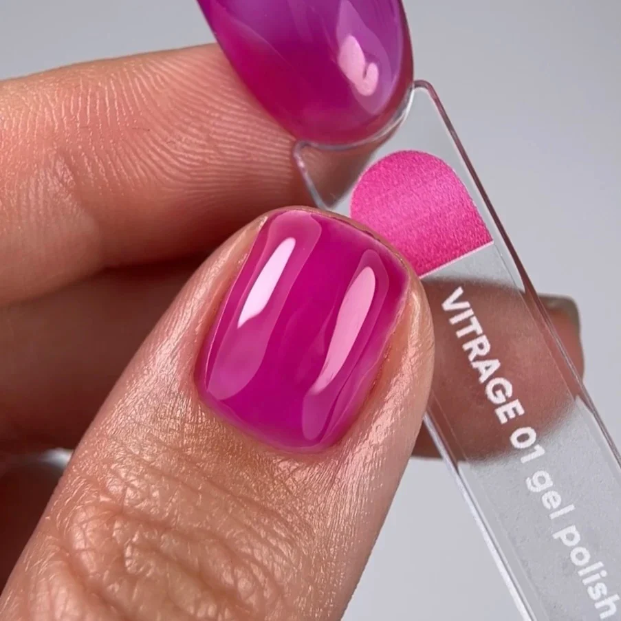 NAILSOFTHEDAY Gel Polish Vitrage 01 — rosa brillante (frambuesa), 10 ml - Imagen 4