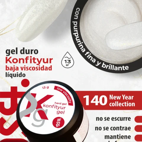 Gel duro BSG para extensiones Konfityur #140  - BAJA VISCOSIDAD (13 g)
