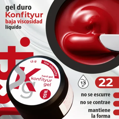 Gel duro BSG para extensiones Konfityur #22 - BAJA VISCOSIDAD (13 g)