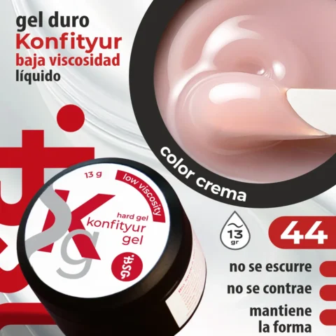 Gel duro BSG para extensiones Konfityur #44 - BAJA VISCOSIDAD (13 g)