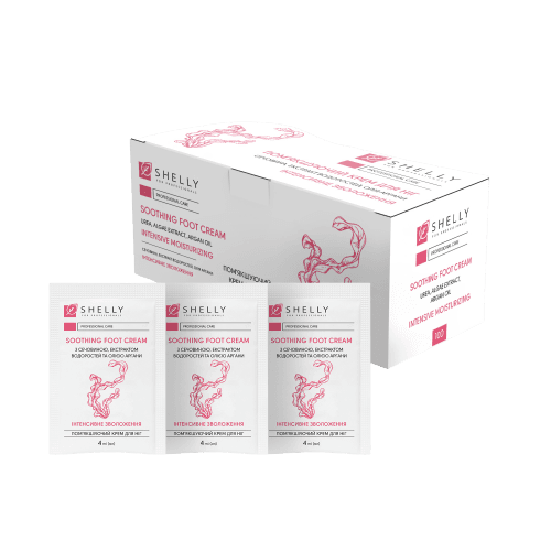 Shelly Crema suavizante para pies con urea, extracto de algas y aceite de argán 4 ml, 100 uds