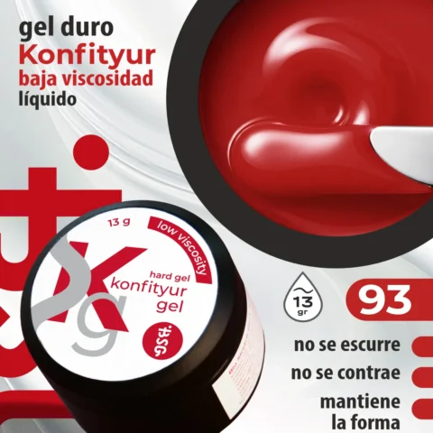 Gel duro BSG para extensiones Konfityur #93 - BAJA VISCOSIDAD (13 g)