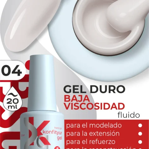 Gel duro BSG Konfithur baja viscosidad en frasco #04, 20 ml