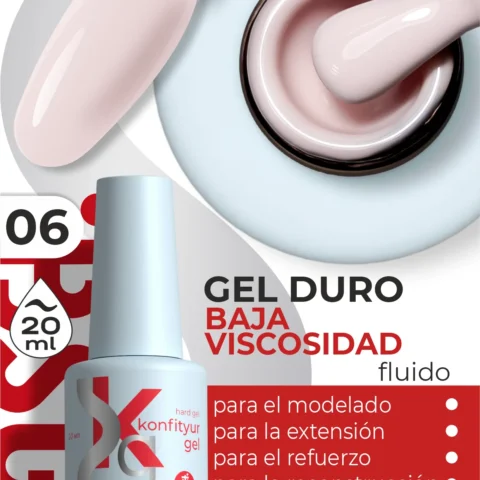 Gel duro BSG Konfithur baja viscosidad en frasco #06, 20 ml