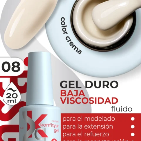 Gel duro BSG Konfithur baja viscosidad en frasco #08, 20 ml