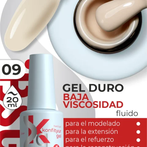 Gel duro BSG Konfithur baja viscosidad en frasco #09, 20 ml