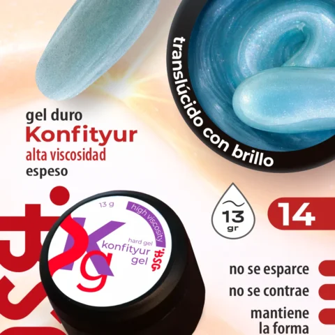 Gel duro BSG para extensiones Konfityur #14 – ALTA VISCOSIDAD (13 g)