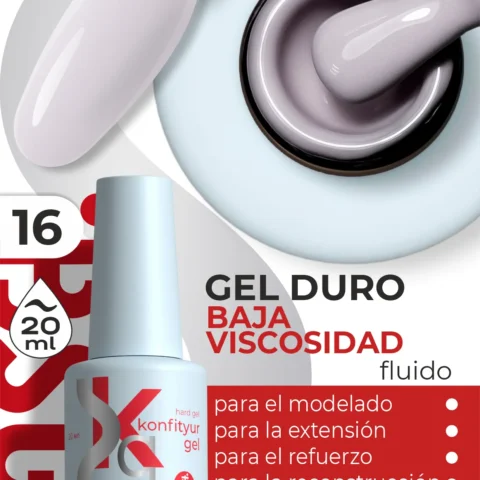 Gel duro BSG Konfithur baja viscosidad en frasco #16, 20 ml