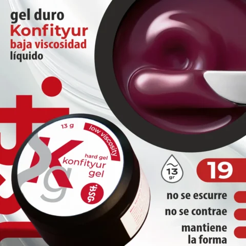 Gel duro BSG para extensiones Konfityur #19 – BAJA VISCOSIDAD (13 g)