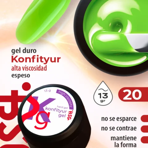 Gel duro BSG para extensiones Konfityur #20 – ALTA VISCOSIDAD (13 g)