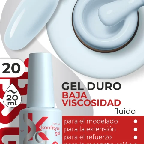 Gel duro BSG Konfithur baja viscosidad en frasco #20, 20 ml