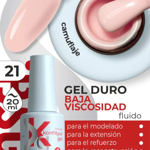 Gel duro BSG Konfithur baja viscosidad en frasco #21, 20 ml