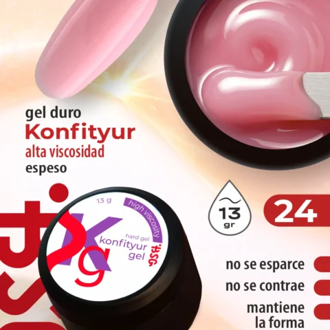 Gel duro BSG para extensiones Konfityur #24 – ALTA VISCOSIDAD (13 g)