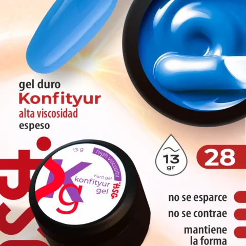 Gel duro BSG para extensiones Konfityur #28 – ALTA VISCOSIDAD (13 g)