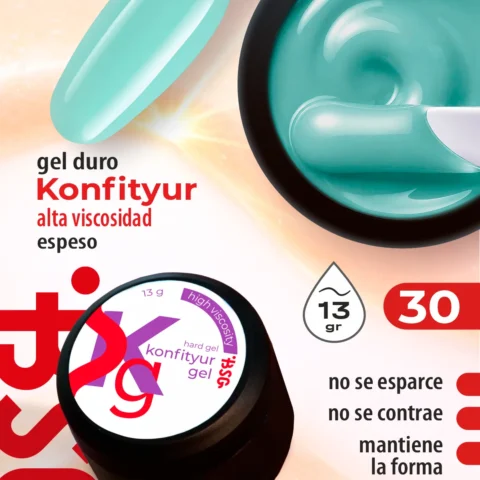 Gel duro BSG para extensiones Konfityur #30 – ALTA VISCOSIDAD (13 g)