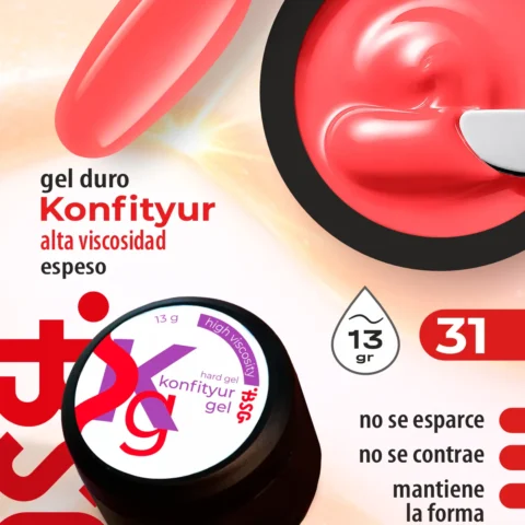 Gel duro BSG para extensiones Konfityur #31 – ALTA VISCOSIDAD (13 g)