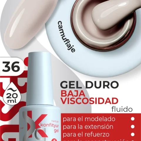 Gel duro BSG Konfithur baja viscosidad en frasco #36, 20 ml