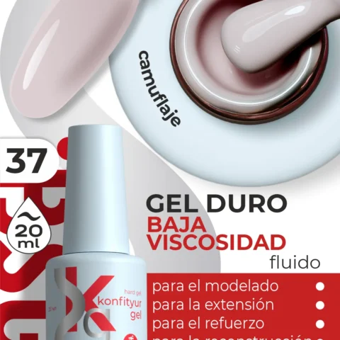 Gel duro BSG Konfithur baja viscosidad en frasco #37, 20 ml