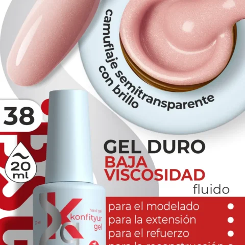 Gel duro BSG Konfithur baja viscosidad en frasco #38, 20 ml