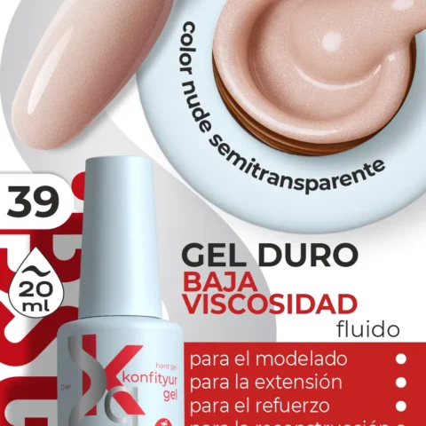 Gel duro BSG Konfithur baja viscosidad en frasco #39, 20 ml