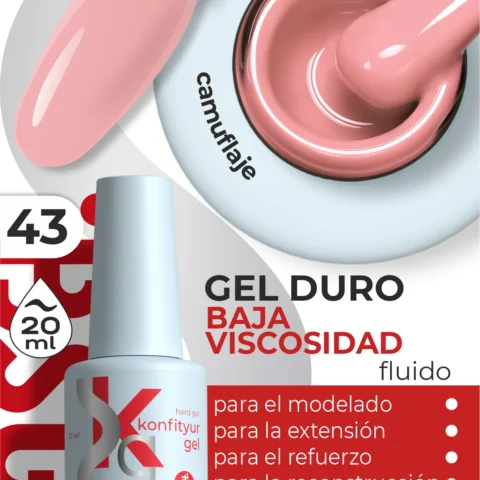 Gel duro BSG Konfithur baja viscosidad en frasco #43, 20 ml