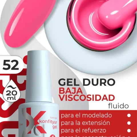 Gel duro BSG Konfithur baja viscosidad en frasco #52, 20 ml