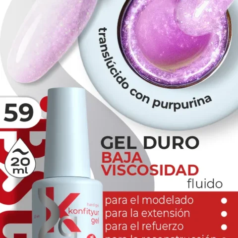 Gel duro BSG Konfithur baja viscosidad en frasco #59, 20 ml