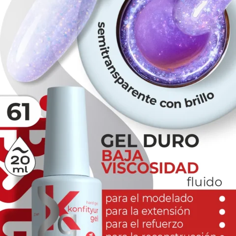 Gel duro BSG Konfithur baja viscosidad en frasco #61, 20 ml