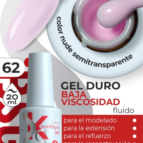 Gel duro BSG Konfithur baja viscosidad en frasco #62, 20 ml