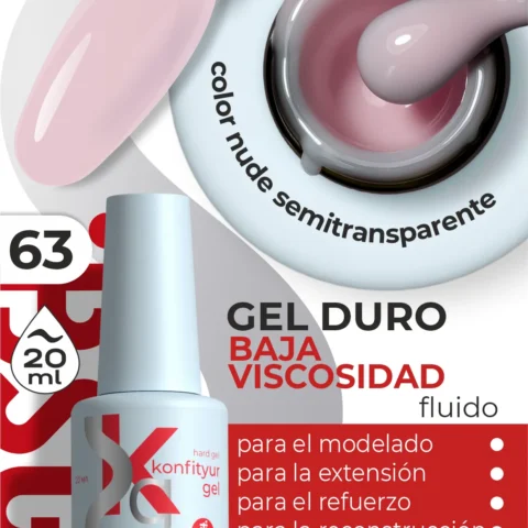 Gel duro BSG Konfithur baja viscosidad en frasco #63, 20 ml