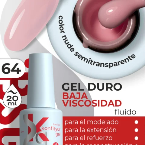 Gel duro BSG Konfithur baja viscosidad en frasco #64, 20 ml