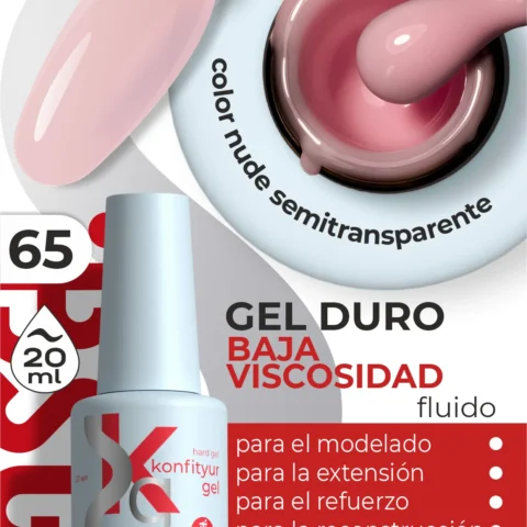 Gel duro BSG Konfithur baja viscosidad en frasco #65, 20 ml