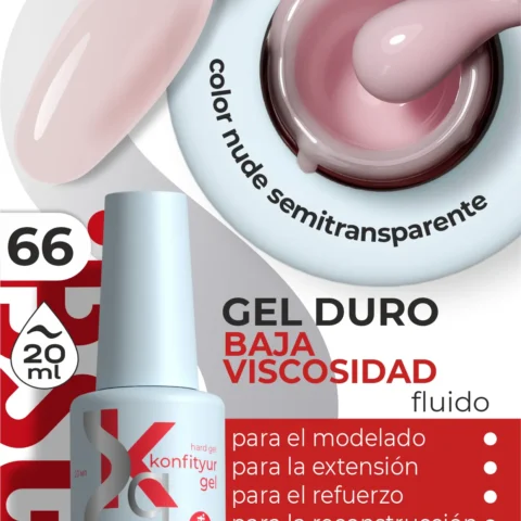 Gel duro BSG Konfithur baja viscosidad en frasco #66, 20 ml