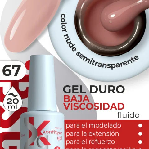 Gel duro BSG Konfithur baja viscosidad en frasco #67, 20 ml